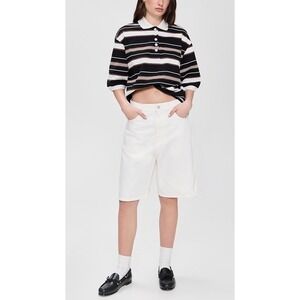 NWT Carhartt WIP Brandon Short Cream Denim Relaxed Fit Small Jorts Baggy Loose